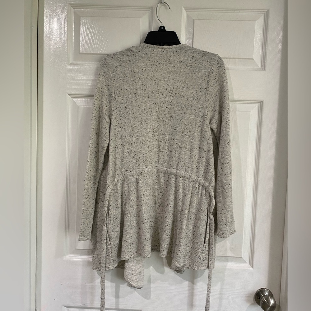 J Jill Pure Jill Womens Cozy Neutral Minimalist Open Front Tie Cardigan Size S - Picture 8 of 8
